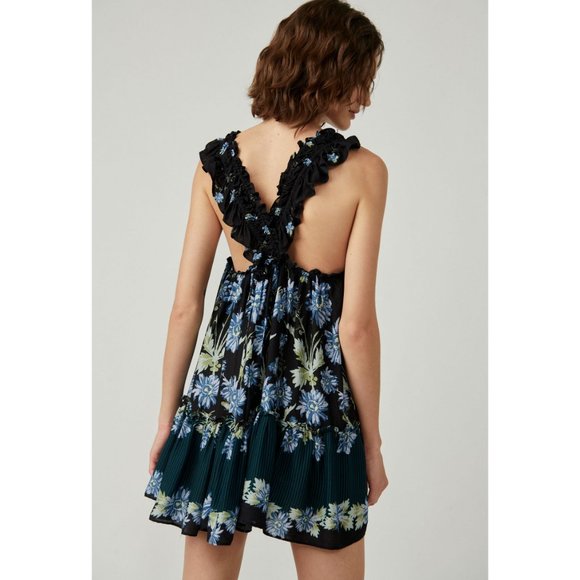 FREE PEOPLE Bali Wild Daisy Slip / Black Combo - Picture 4 of 7